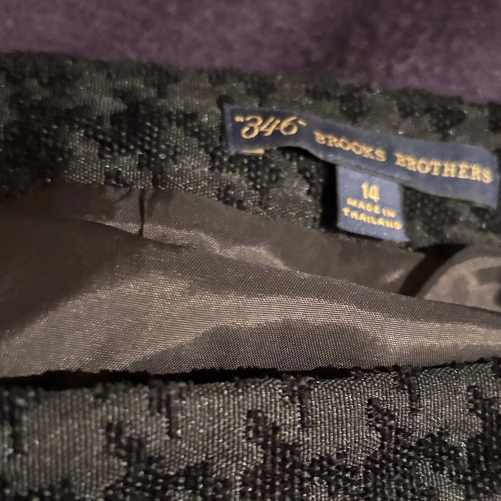 Brooks Brothers Black Patterned Skirt LIKE NEW UNWORN